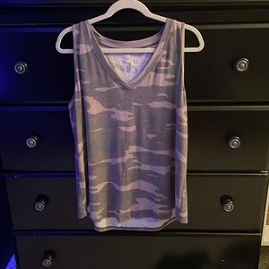 Women’s Pink and Grey Camo Top